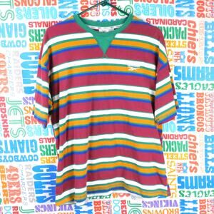Reebok Striped T Shirt Size L Retro Oversized Multicolor Forever 21 Collab